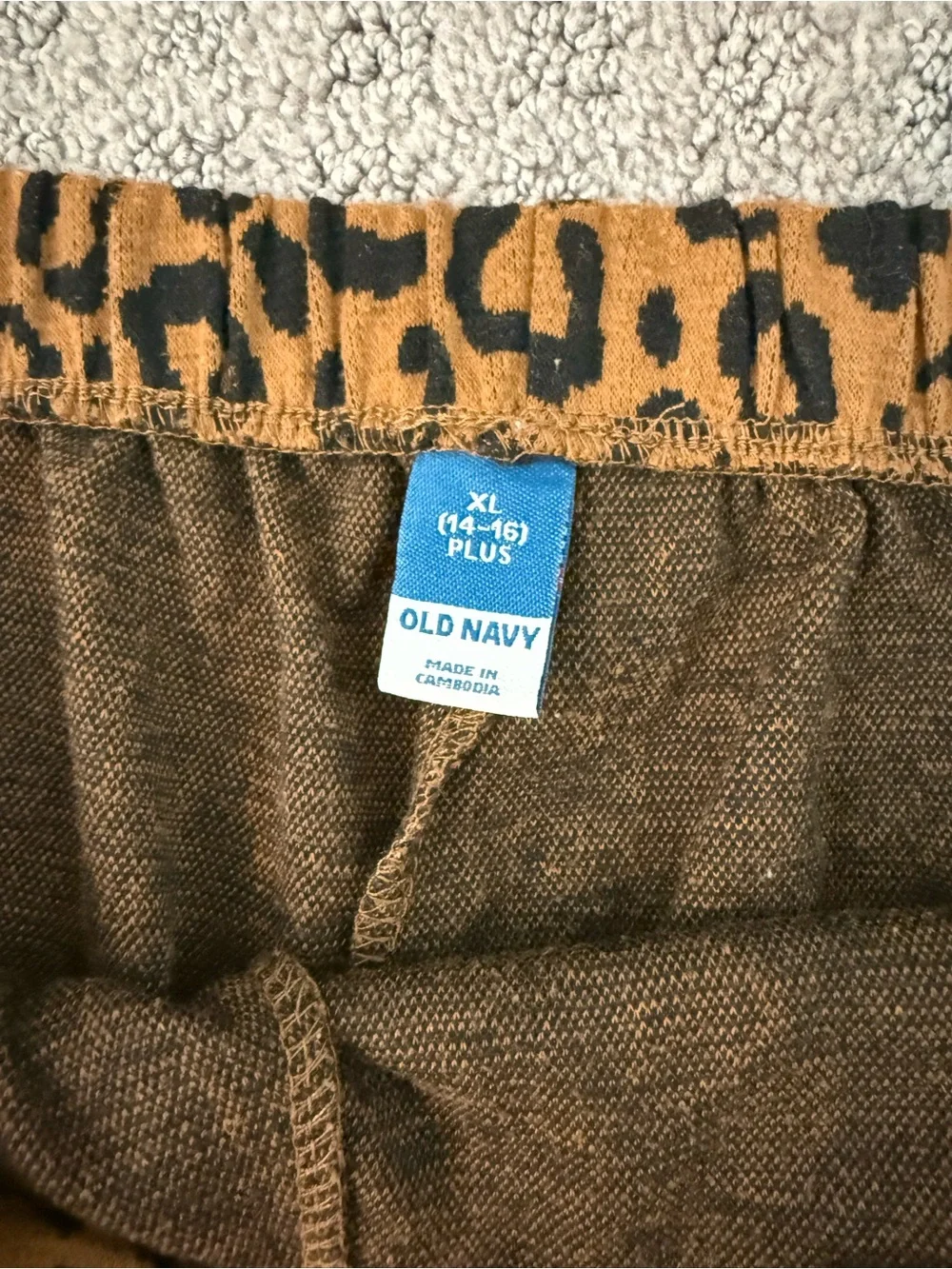 Old Navy Leopard Print Skort - Black & Camel